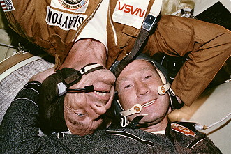 ASTP: Meeting in space (Leonov and Slayton)