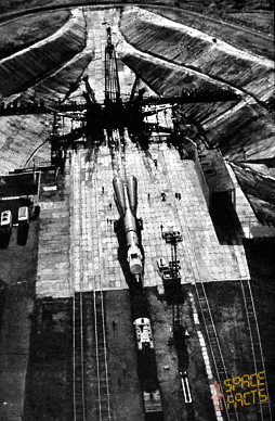 Sojus 18 auf dem Weg zur Startrampe