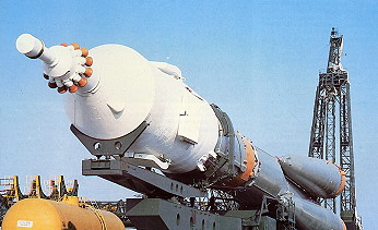 Soyuz 33 on the way to the launch pad