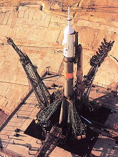 Soyuz T-2 on launch pad Soyuz T-2 on launch pad