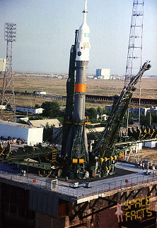 Soyuz TM-15 on the launch pad Soyuz TM-15 on the launch pad