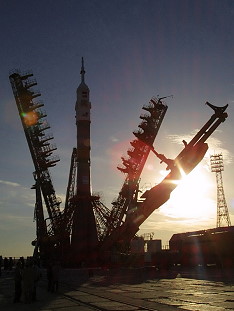 Soyuz TMA-1 on launch pad