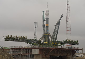 Soyuz TMA-21 on launch pad