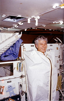 Hartsfield in sleeping bag