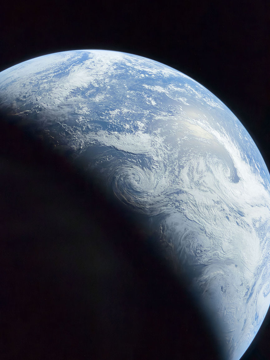 Earth seen from Artemis II after translunar injection burn