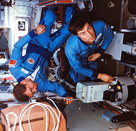 Crew Soyuz TM-7 onboard Mir