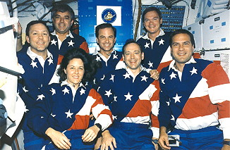 traditional in-flight photo STS-49