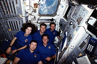 traditional in-flight photo STS-56