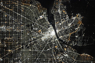 Detroit bei Nacht