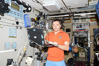 Oleg Kononenko inside Zvezda service module