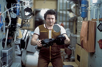 Leonid Kizim onboard Mir Leonid Kizim onboard Mir