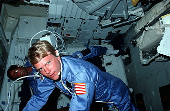 Nelson an Bord des Shuttle