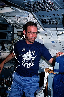 Fabian an Bord des Shuttle