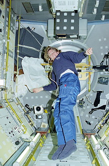 Still an Bord des Space Shuttle