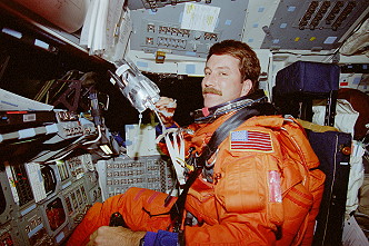 Rominger onboard Space Shuttle