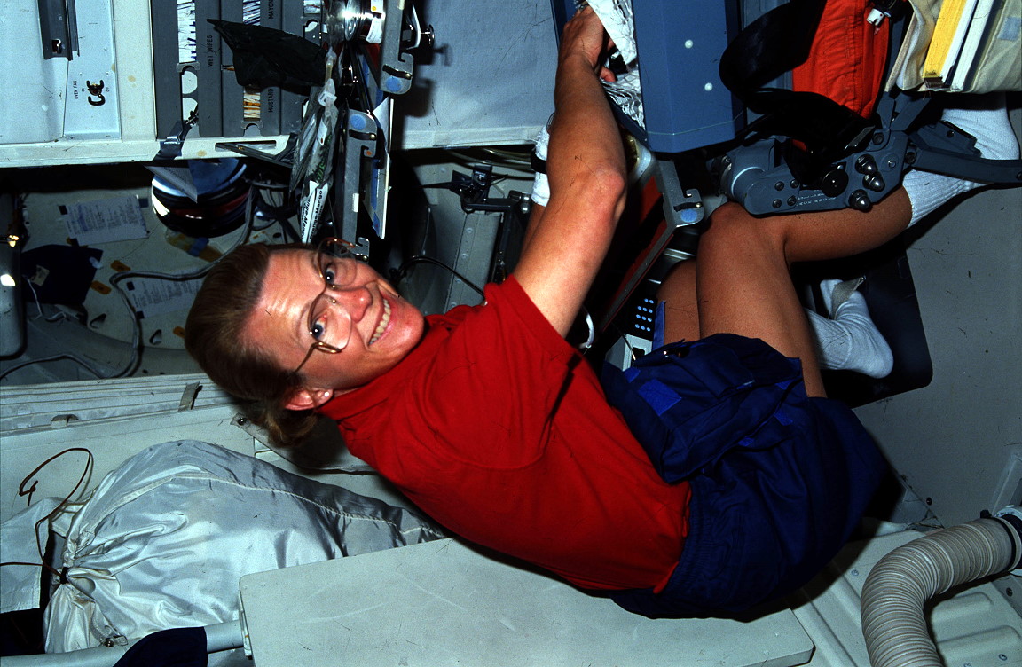 Seddon onboard Space Shuttle
