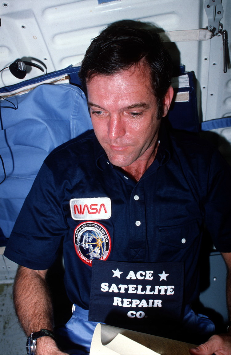 Scobee an Bord des Shuttle