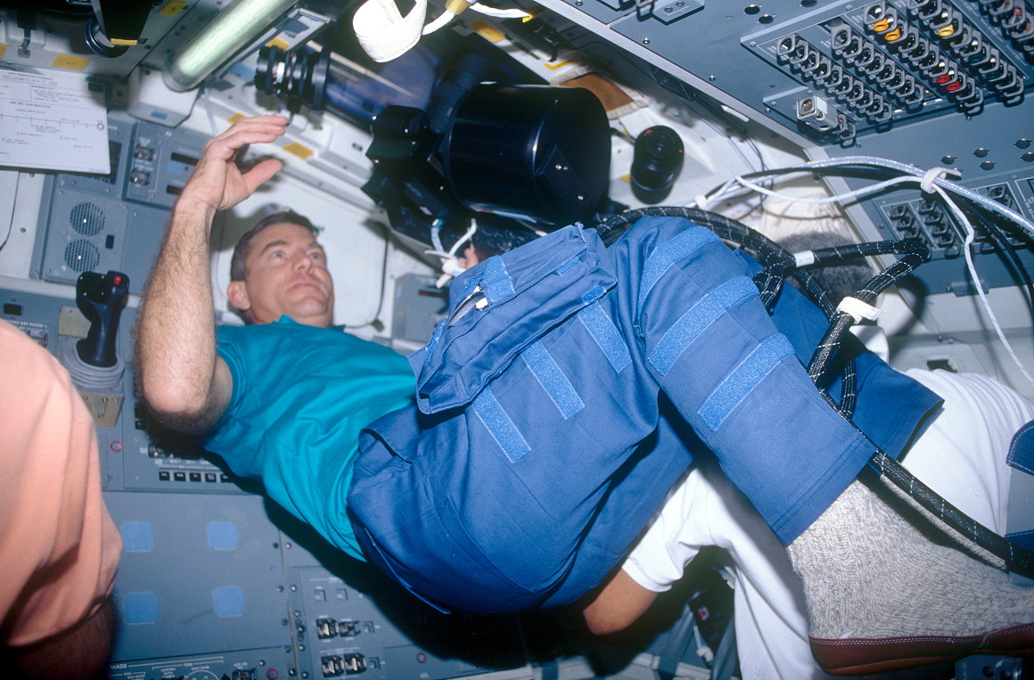 Voss onboard Space Shuttle