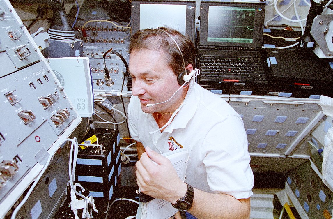 Titov onboard Space Shuttle