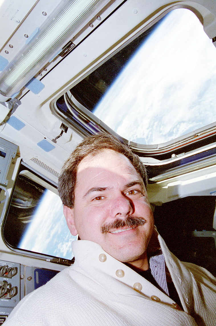 Parise onboard Space Shuttle