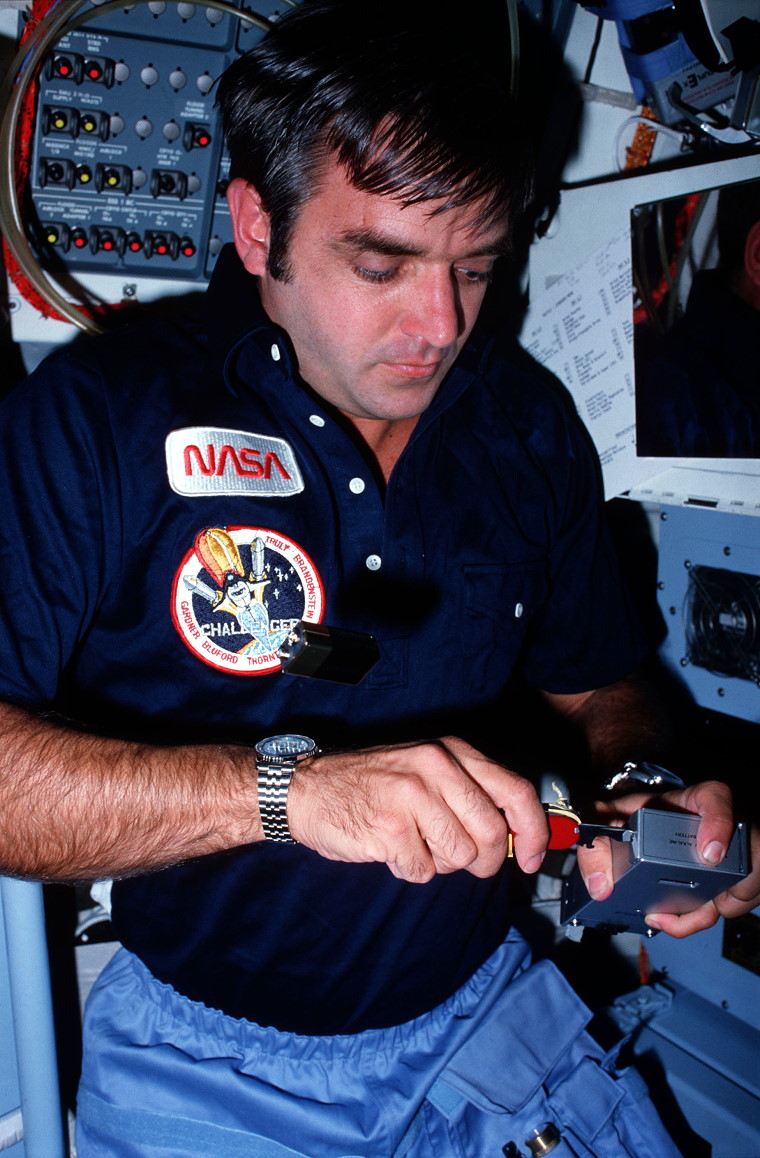 Brandenstein onboard Shuttle