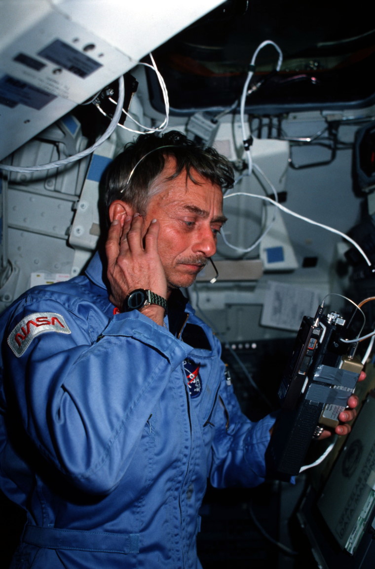 Garriott an Bord des Shuttle