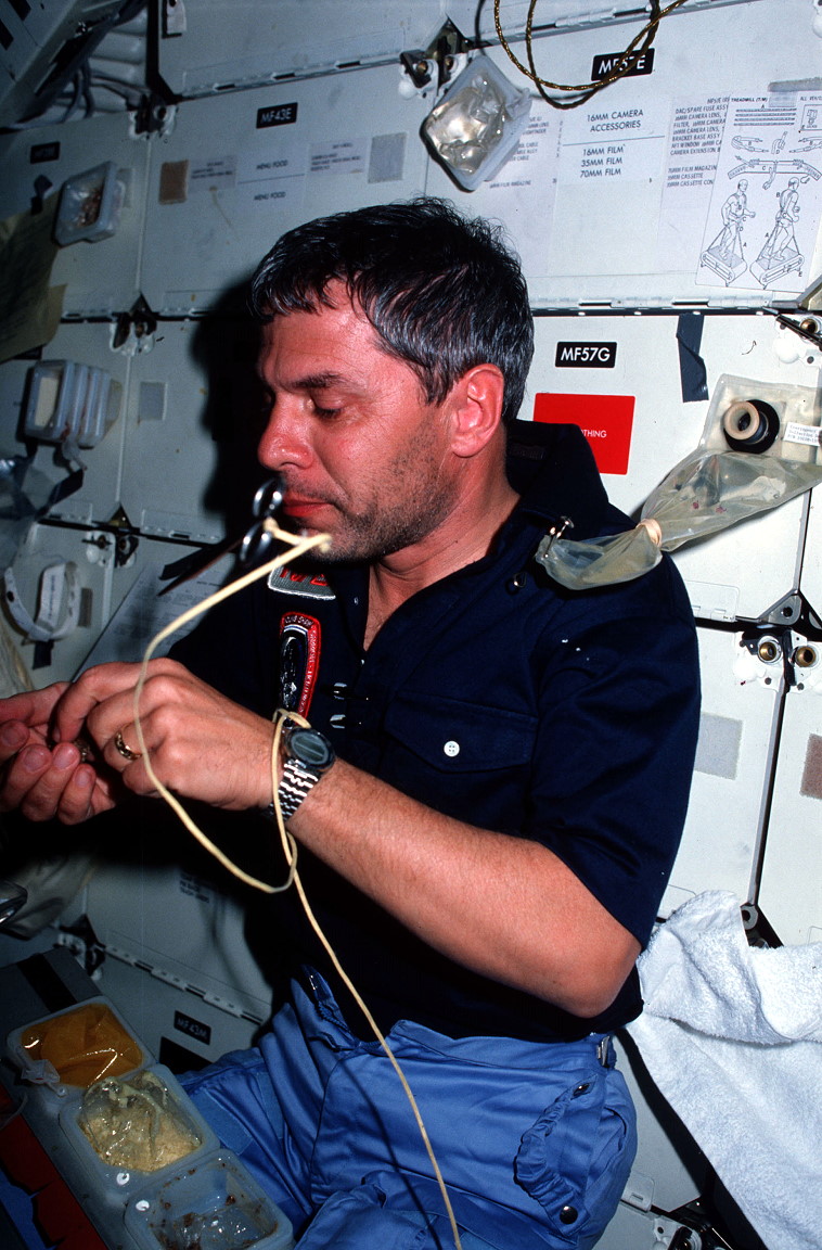 Parker an Bord des Shuttle