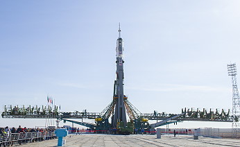 Soyuz MS-12 on the launch pad