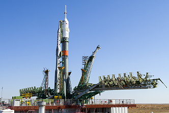 Soyuz MS-15 on the launch pad