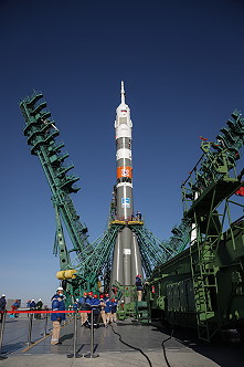 Soyuz MS-17 on the launch pad