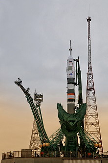 Soyuz MS-21 on the launch pad