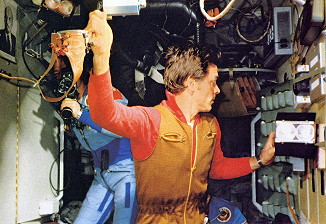 Crew Soyuz T-7 onboard Salyut 7
