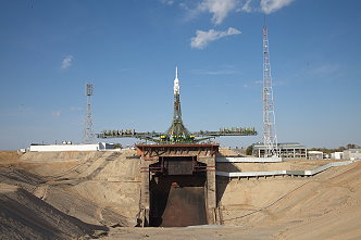 Soyuz TMA-14M on the launch pad