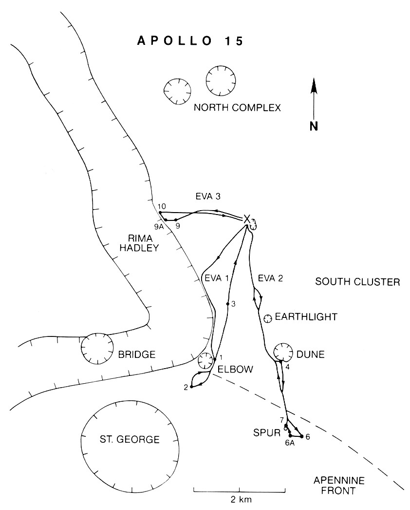 Apollo 15 Wegekarte