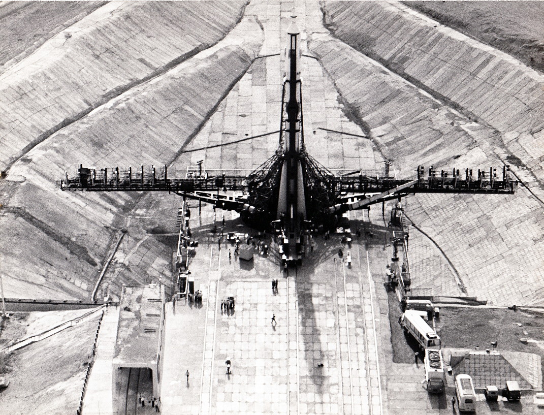 Soyuz T-10A on the launch pad
