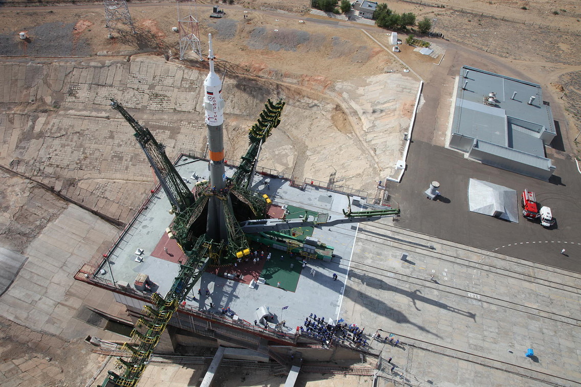 Soyuz TMA-17M on the launch pad