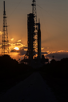 Artemis II on the launch pad