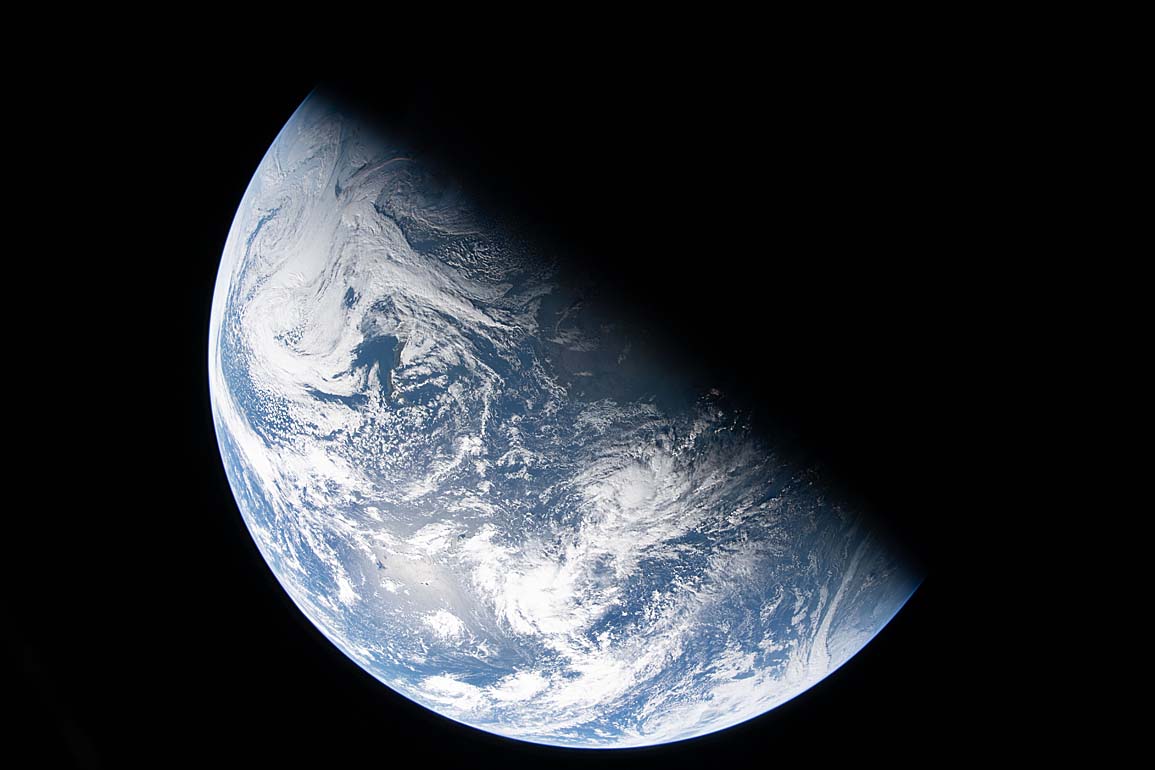 Earth seen from Artemis II after translunar injection burn